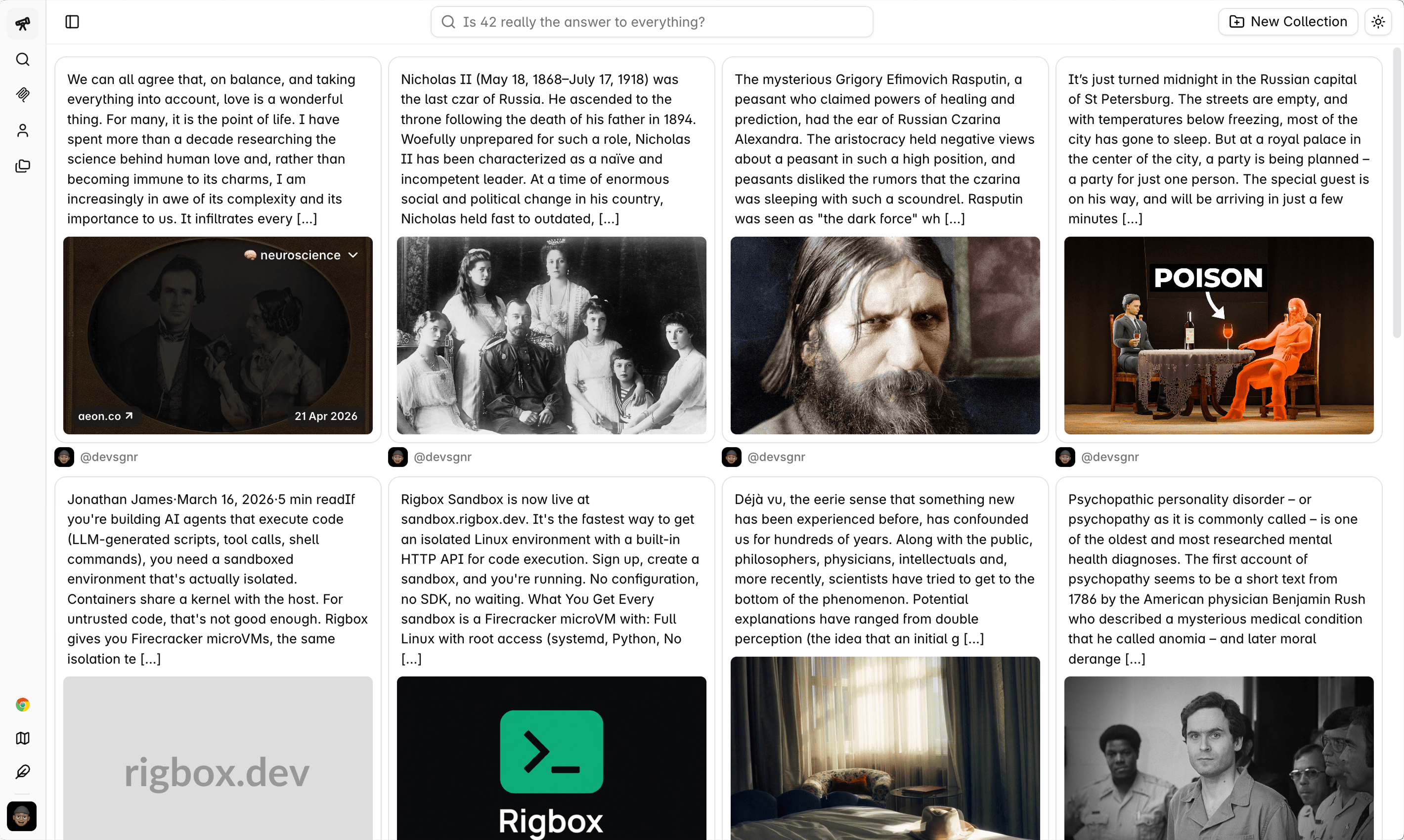Explore page of app.readlater.fyi